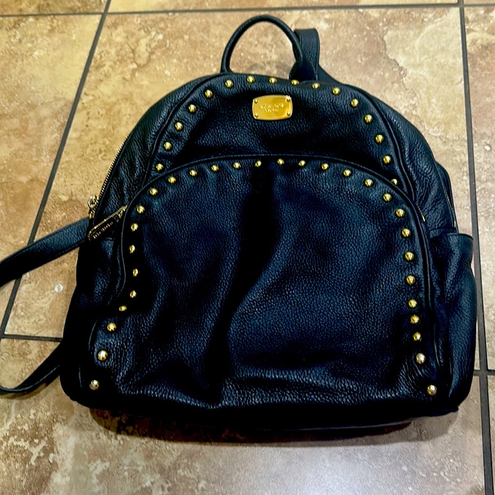 COPY - Micheal Kores backpack black leather with gold hardware